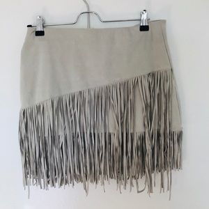 Fringe Gray Mini Skirt